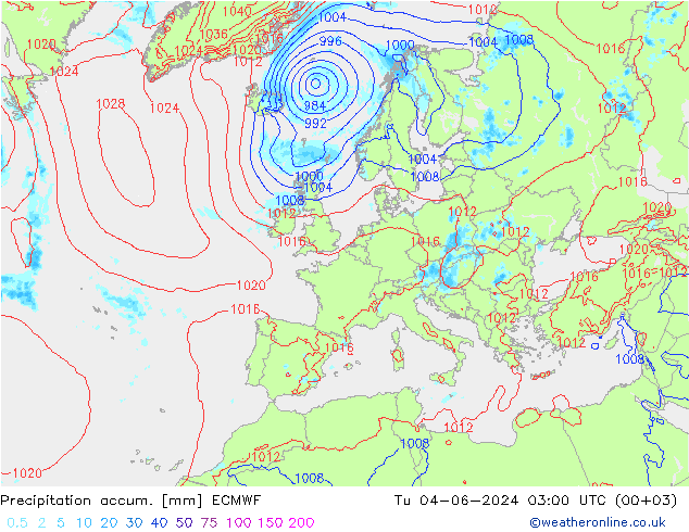 Precipitation accum. ECMWF  04.06.2024 03 UTC