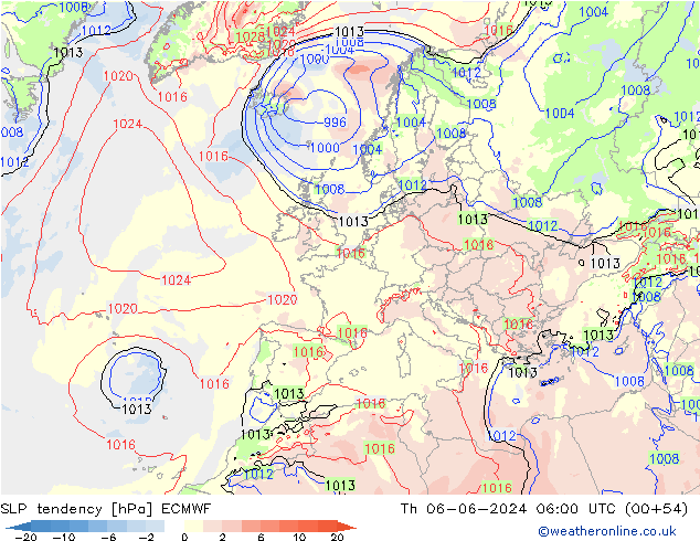 Y. Basıncı eğilimi ECMWF Per 06.06.2024 06 UTC