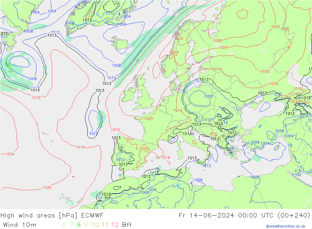 Sturmfelder ECMWF Fr 14.06.2024 00 UTC