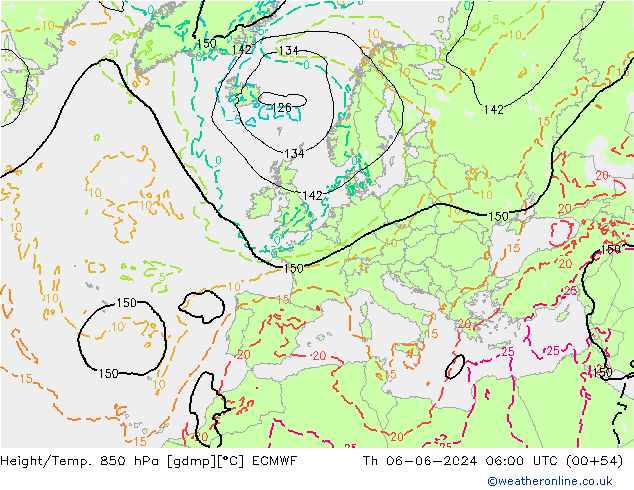 Z500/Rain (+SLP)/Z850 ECMWF  06.06.2024 06 UTC