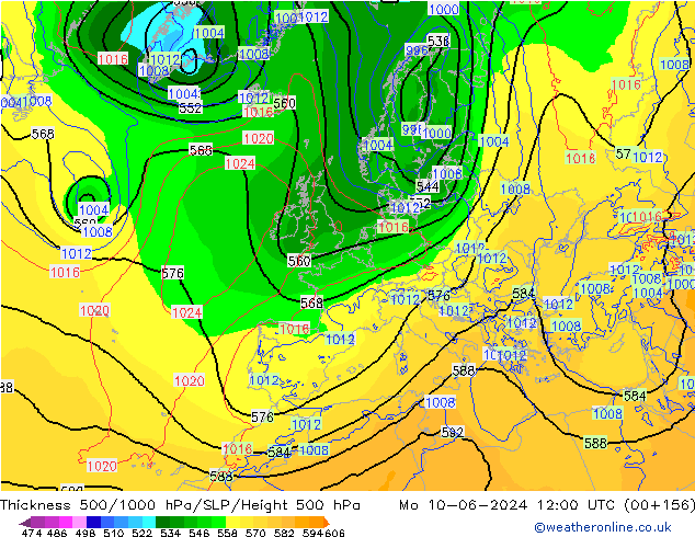 Thck 500-1000hPa ECMWF Seg 10.06.2024 12 UTC