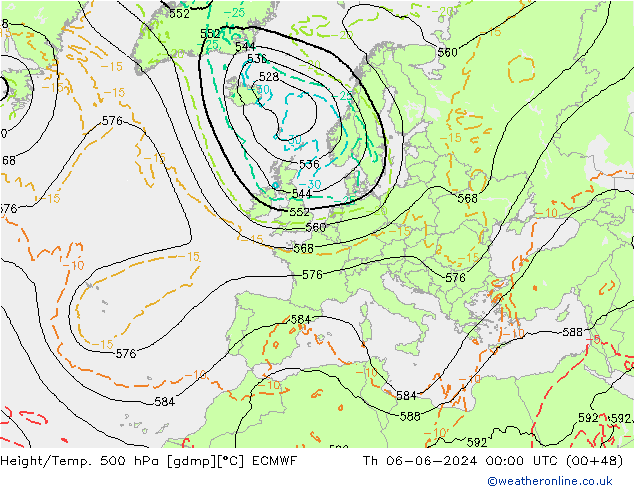 Z500/Yağmur (+YB)/Z850 ECMWF Per 06.06.2024 00 UTC