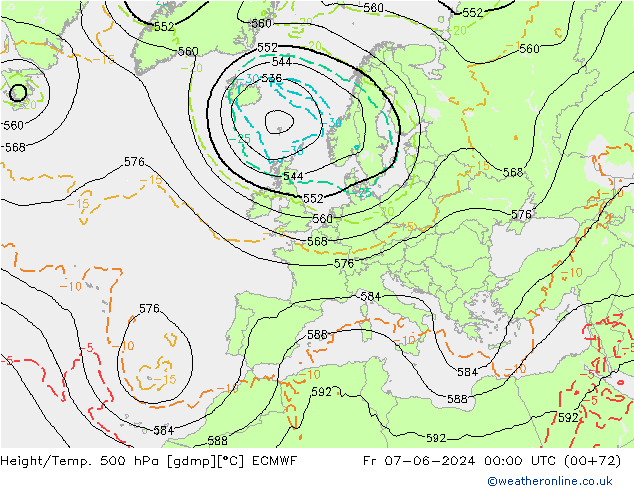 Yükseklik/Sıc. 500 hPa ECMWF Cu 07.06.2024 00 UTC