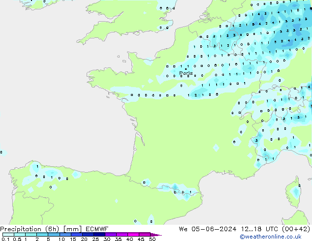 Z500/Rain (+SLP)/Z850 ECMWF We 05.06.2024 18 UTC