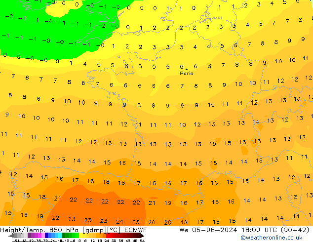 Z500/Rain (+SLP)/Z850 ECMWF We 05.06.2024 18 UTC