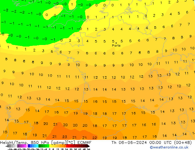 Z500/Yağmur (+YB)/Z850 ECMWF Per 06.06.2024 00 UTC