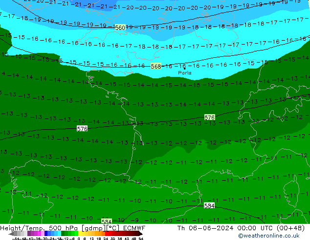 Z500/Yağmur (+YB)/Z850 ECMWF Per 06.06.2024 00 UTC