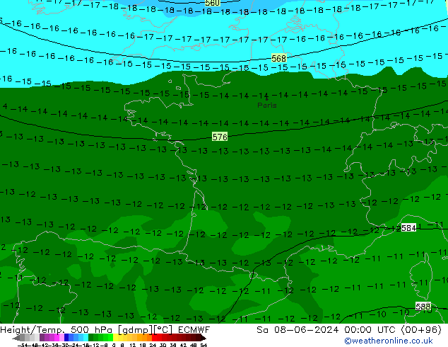 Z500/Rain (+SLP)/Z850 ECMWF sab 08.06.2024 00 UTC