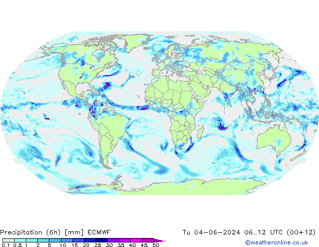 Z500/Rain (+SLP)/Z850 ECMWF Tu 04.06.2024 12 UTC