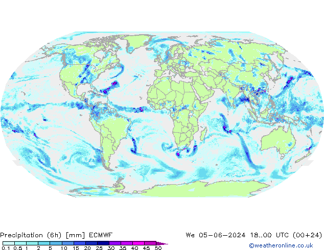 Z500/Rain (+SLP)/Z850 ECMWF Qua 05.06.2024 00 UTC