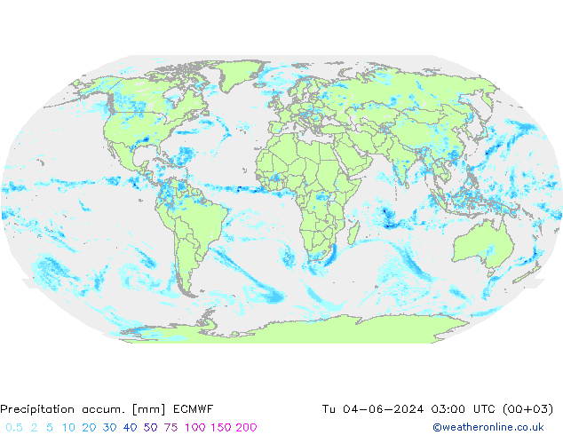 Precipitation accum. ECMWF wto. 04.06.2024 03 UTC