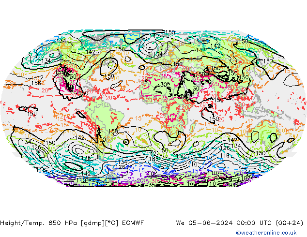 Z500/Rain (+SLP)/Z850 ECMWF mié 05.06.2024 00 UTC