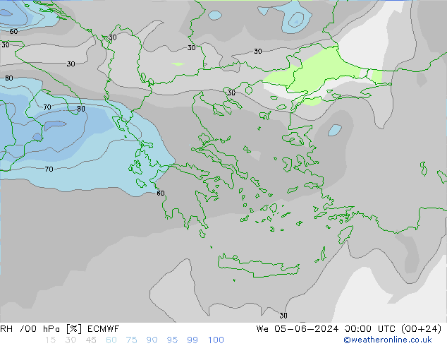 RH 700 hPa ECMWF  05.06.2024 00 UTC