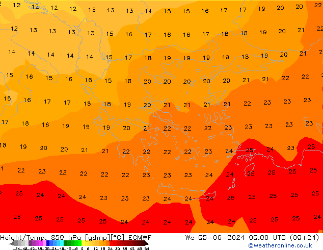 Z500/Rain (+SLP)/Z850 ECMWF śro. 05.06.2024 00 UTC