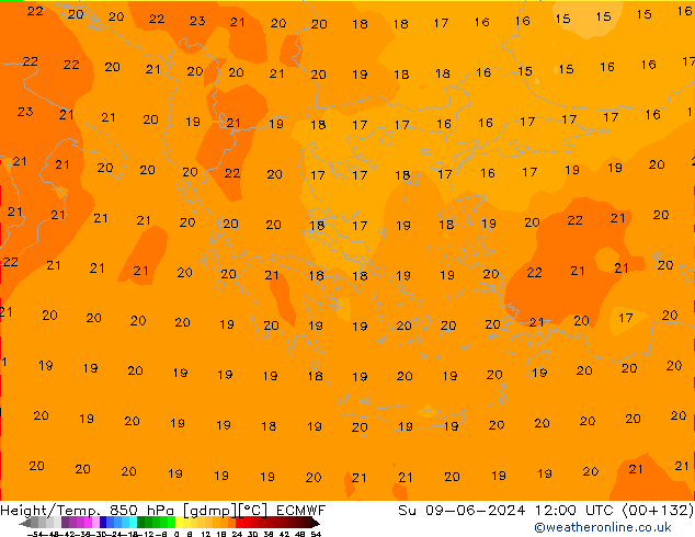 Z500/Rain (+SLP)/Z850 ECMWF Вс 09.06.2024 12 UTC