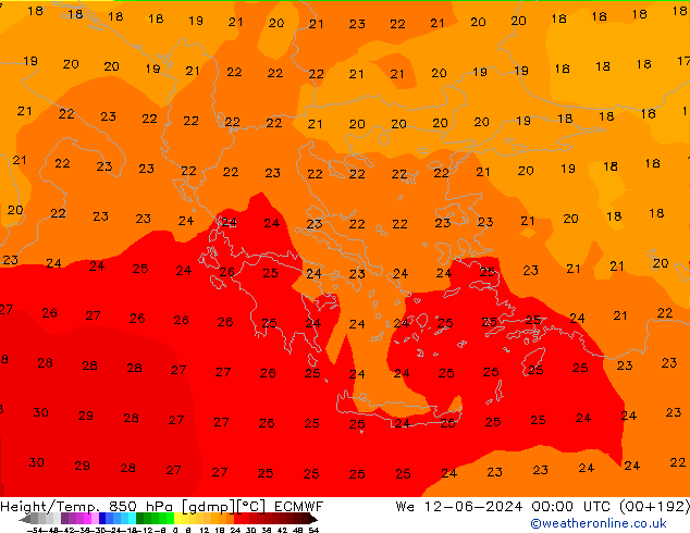 Z500/Rain (+SLP)/Z850 ECMWF mer 12.06.2024 00 UTC