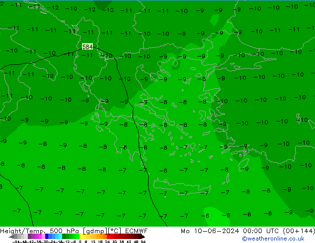 Height/Temp. 500 hPa ECMWF  10.06.2024 00 UTC