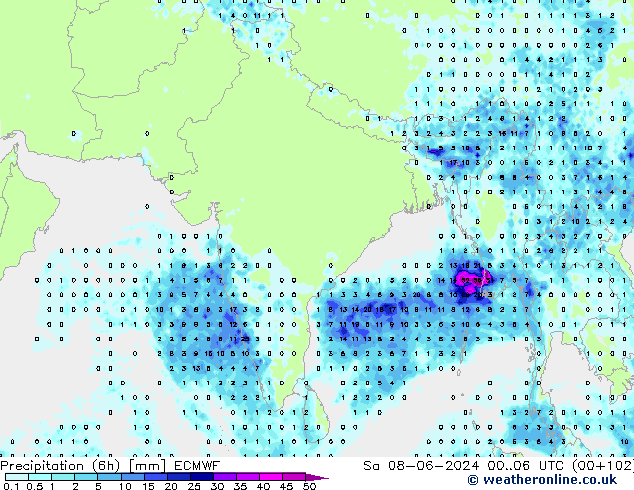 Z500/Regen(+SLP)/Z850 ECMWF za 08.06.2024 06 UTC