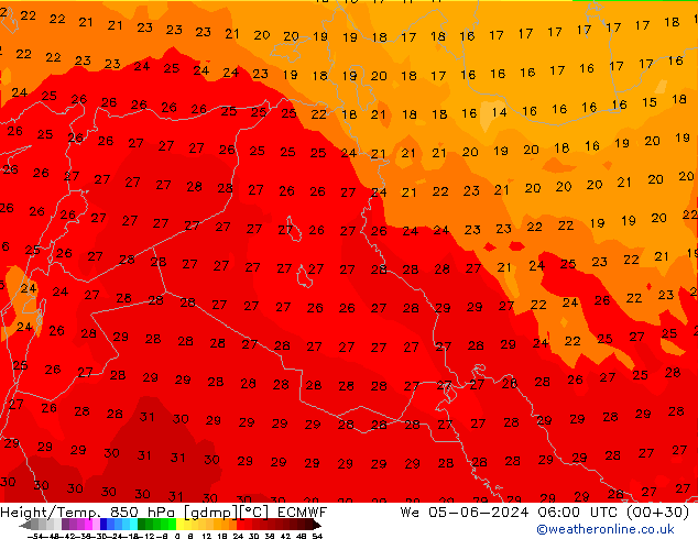 Z500/Regen(+SLP)/Z850 ECMWF wo 05.06.2024 06 UTC