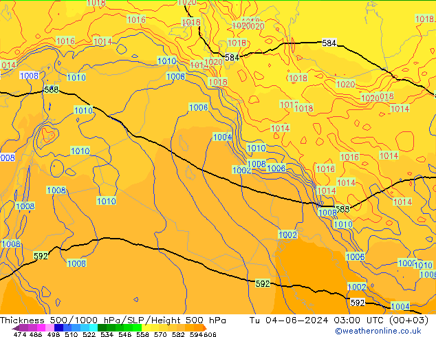 Schichtdicke 500-1000 hPa ECMWF Di 04.06.2024 03 UTC