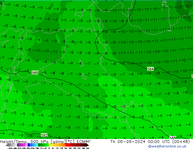 Z500/Rain (+SLP)/Z850 ECMWF Do 06.06.2024 00 UTC