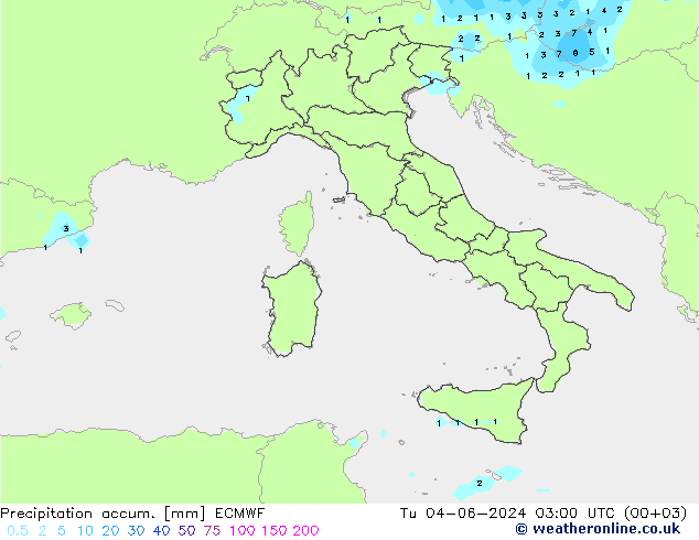 Précipitation accum. ECMWF mar 04.06.2024 03 UTC