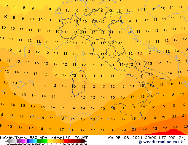 Z500/Rain (+SLP)/Z850 ECMWF We 05.06.2024 00 UTC