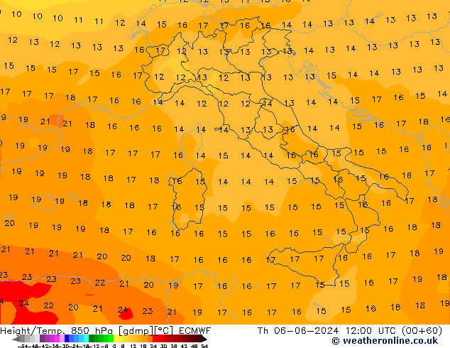 Z500/Rain (+SLP)/Z850 ECMWF gio 06.06.2024 12 UTC