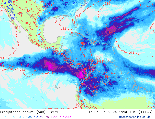 Precipitation accum. ECMWF gio 06.06.2024 15 UTC