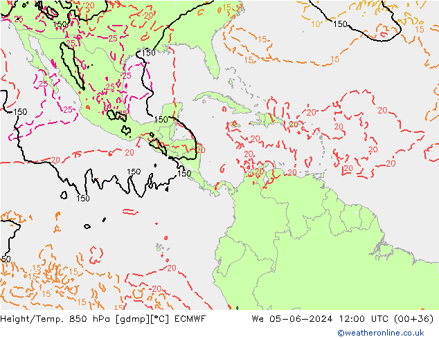 Z500/Rain (+SLP)/Z850 ECMWF Mi 05.06.2024 12 UTC