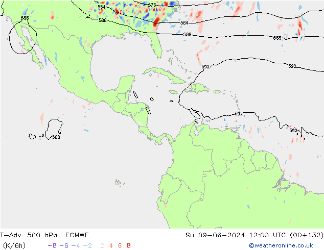 T-Adv. 500 hPa ECMWF Paz 09.06.2024 12 UTC