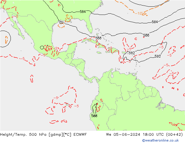 Z500/Rain (+SLP)/Z850 ECMWF ср 05.06.2024 18 UTC