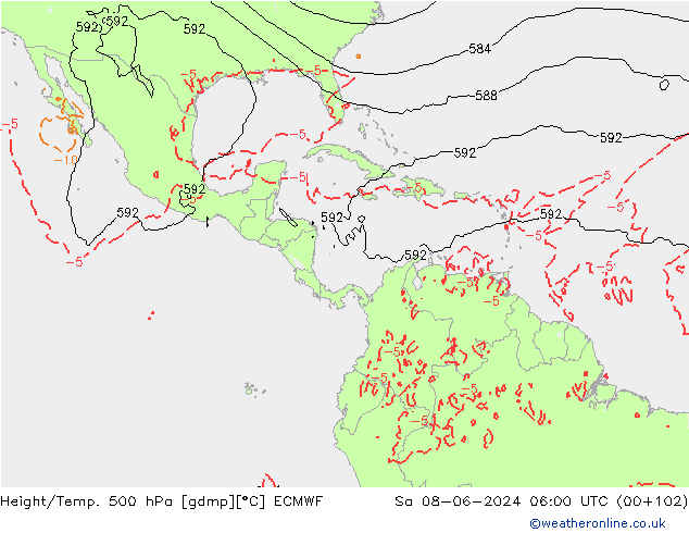 Yükseklik/Sıc. 500 hPa ECMWF Cts 08.06.2024 06 UTC