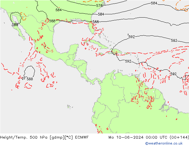 Z500/Rain (+SLP)/Z850 ECMWF lun 10.06.2024 00 UTC