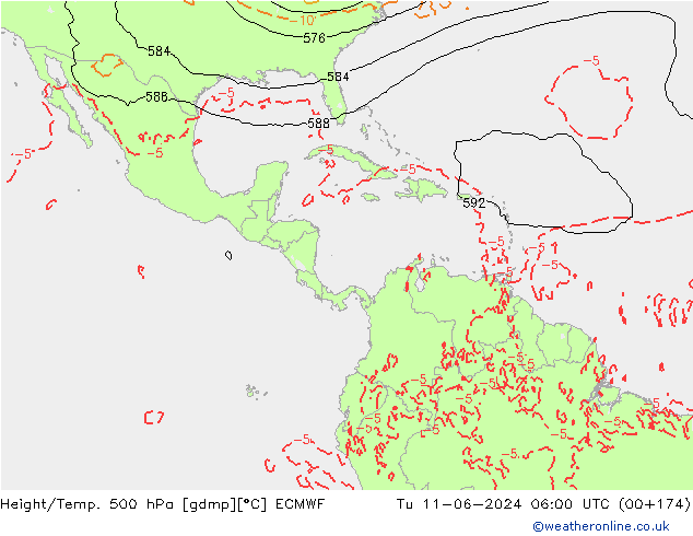 Height/Temp. 500 hPa ECMWF  11.06.2024 06 UTC