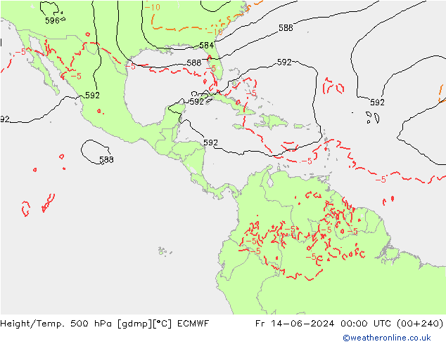 Height/Temp. 500 hPa ECMWF Sex 14.06.2024 00 UTC