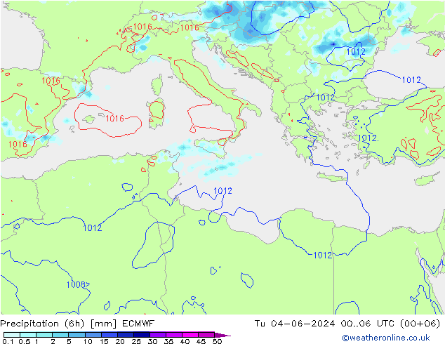 Z500/Rain (+SLP)/Z850 ECMWF Tu 04.06.2024 06 UTC