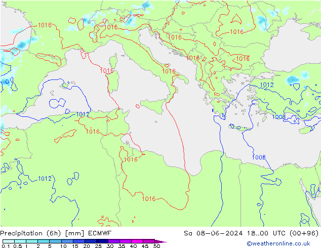 Z500/Rain (+SLP)/Z850 ECMWF Sa 08.06.2024 00 UTC