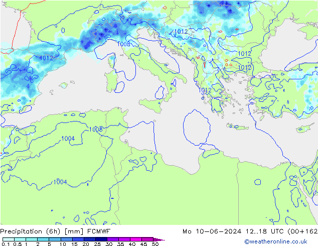 Z500/Rain (+SLP)/Z850 ECMWF lun 10.06.2024 18 UTC