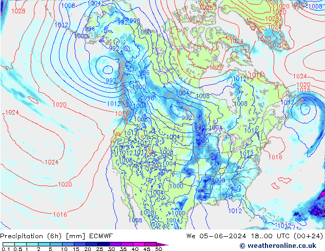 Z500/Rain (+SLP)/Z850 ECMWF śro. 05.06.2024 00 UTC