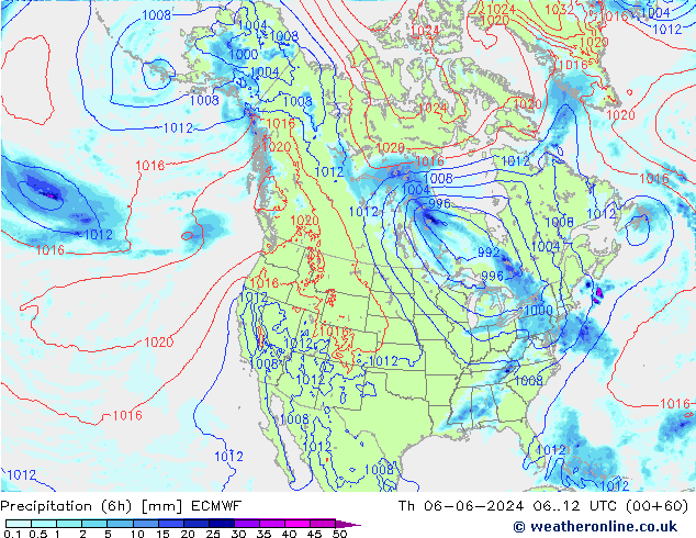 opad (6h) ECMWF czw. 06.06.2024 12 UTC