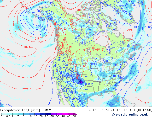 Z500/Rain (+SLP)/Z850 ECMWF mar 11.06.2024 00 UTC