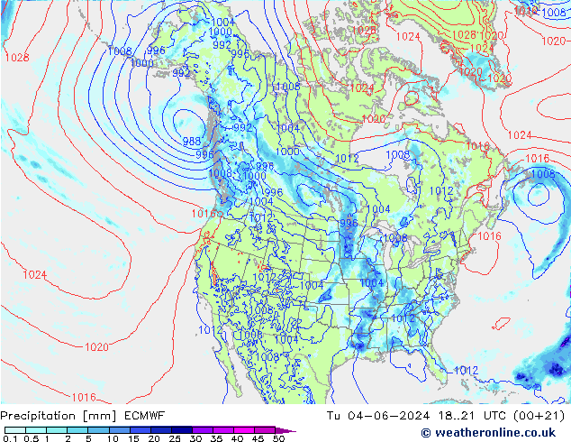 Précipitation ECMWF mar 04.06.2024 21 UTC