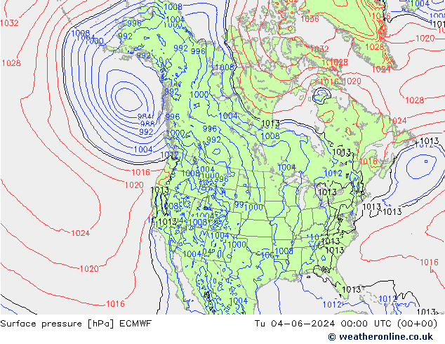 Bodendruck ECMWF Di 04.06.2024 00 UTC