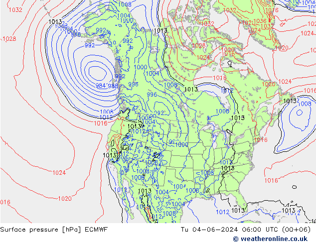 Surface pressure ECMWF Tu 04.06.2024 06 UTC