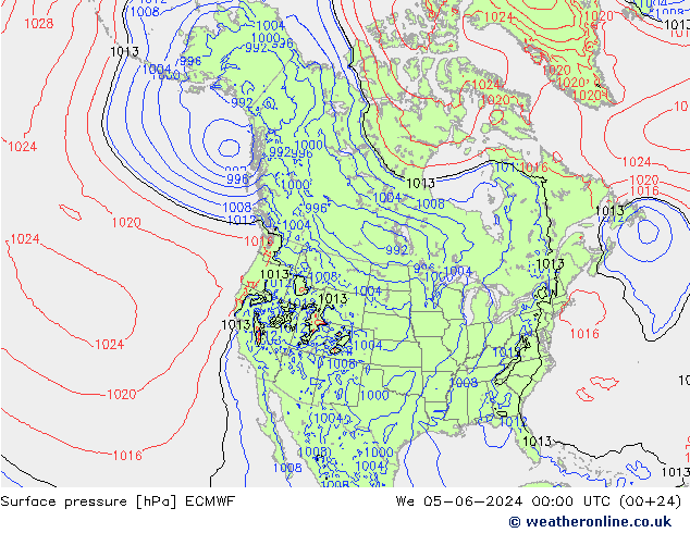 Luchtdruk (Grond) ECMWF wo 05.06.2024 00 UTC