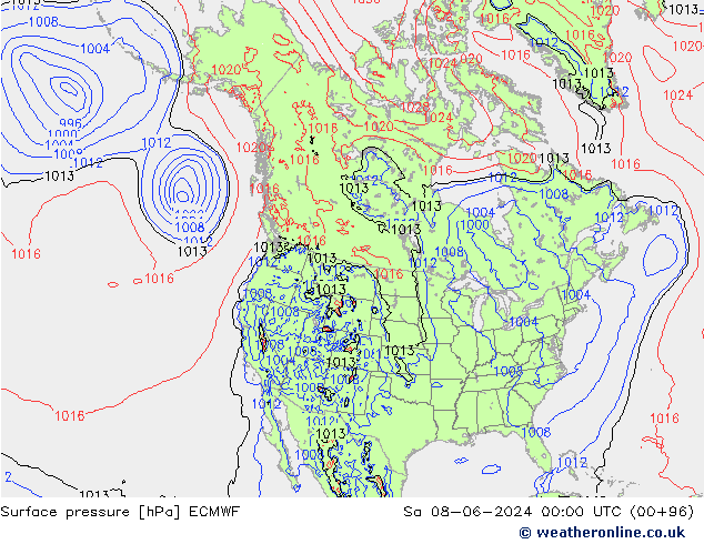 Yer basıncı ECMWF Cts 08.06.2024 00 UTC