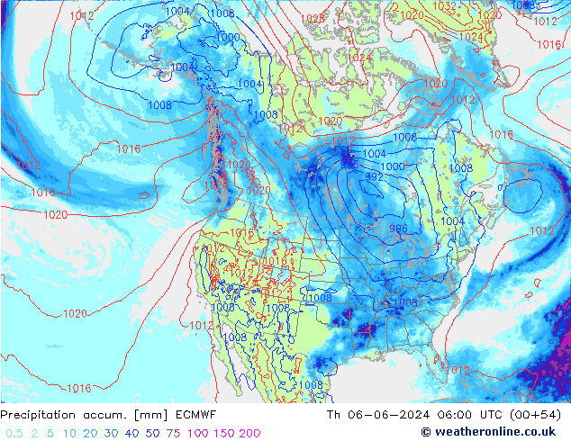 Precipitation accum. ECMWF Th 06.06.2024 06 UTC