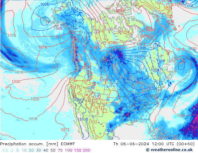 Precipitation accum. ECMWF Th 06.06.2024 12 UTC