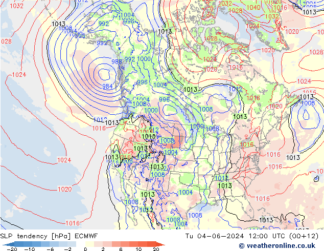 Tendance de pression  ECMWF mar 04.06.2024 12 UTC